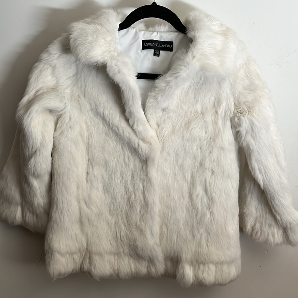 Adrienne Landau Kids sz 14/16 Rabbit Fur Coat